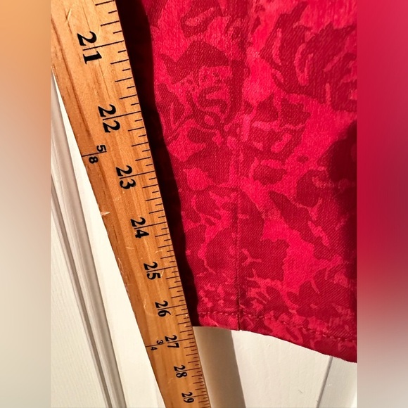 PILCRO Anthropologie Flocked High Rise Leggings size 28  Cranberry PRISTINE - Picture 8 of 12